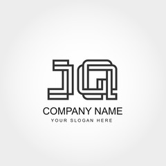 Initial Letter JQ Logo Template Vector Design