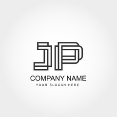 Initial Letter JP Logo Template Vector Design