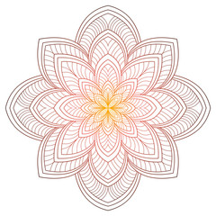 Mandala pattern colored background. Vector illustration. Meditation element for India yoga. Ornament for decorating a greeting. Set of vintage Wedding Invitation card