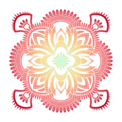 Mandala pattern colored background. Vector illustration. Meditation element for India yoga. Ornament for decorating a greeting. Set of vintage Wedding Invitation card