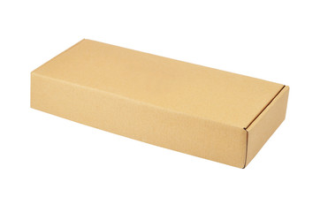 Cardboard box on white