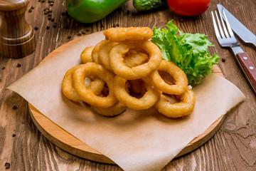 Onion rings in batter