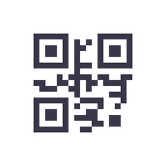 Qr code. Icon on white background isolated