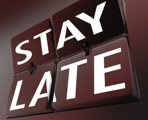 Stay Late Clock Retro Flipping Tiles Extra Time 3d Render Illustration