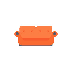 double sofa flat icon. Interior or Room design template in flat style for mobile concept and web apps. Detailed double sofa flat icon can be used for web and mobile