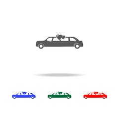wedding car icons. Elements of wedding in multi colored icons. Premium quality graphic design icon. Simple icon for websites, web design, mobile app, info graphics