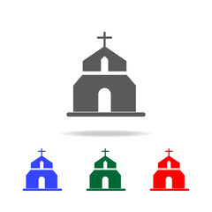 church icons. Elements of wedding in multi colored icons. Premium quality graphic design icon. Simple icon for websites, web design, mobile app, info graphics