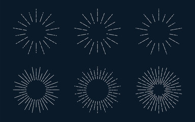 Retro Sunburst Set (Live Stroke Path)