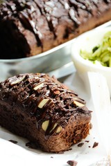 Homemade Chocolate Zucchini Bread, selective focus