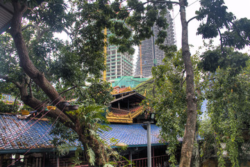 Inside the Gangaramaya temple in Colombo, Sri Lanka.