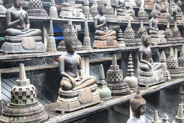 Inside the Gangaramaya temple in Colombo, Sri Lanka.