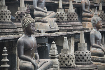 Inside the Gangaramaya temple in Colombo, Sri Lanka.
