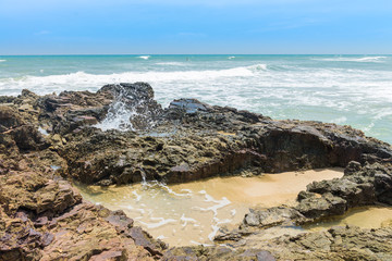 Landscapes of the beach at the  peninsula de Marau