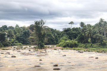River landscape in Pinnawala, Sri Lanka.