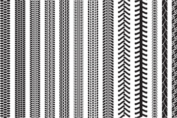Tire tracks of various vehicles