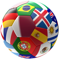 Qatar soccer football ball 3d rendering