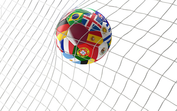 Qatar soccer football ball 3d rendering