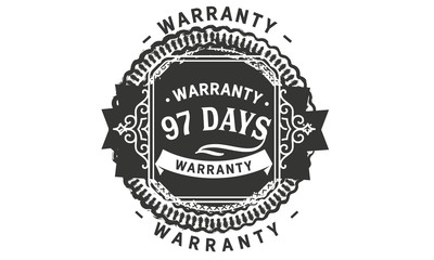 97 days warranty icon vintage rubber stamp guarantee