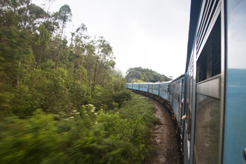 Train ride from Kandy to Ella in Sri Lanka.