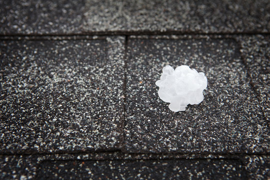 Hail in on roof after hailstorm