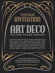 Luxury vintage frame art deco style. vector illustration