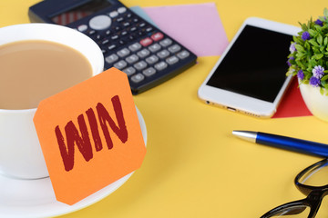 Paper note with text 