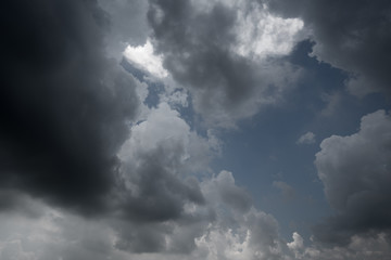 dark storm clouds with background,Dark clouds before a thunder-storm.