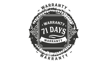 71 days warranty icon vintage rubber stamp guarantee