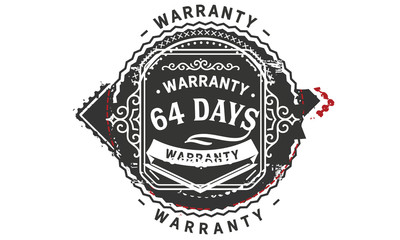 Obraz premium 64 days warranty icon vintage rubber stamp guarantee