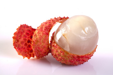 lychees isolated on the white background
