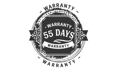 55 days warranty icon vintage rubber stamp guarantee