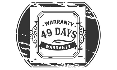 49 days warranty icon vintage rubber stamp guarantee