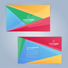 Fototapeta premium Colorful modern clean business card template. Flat design