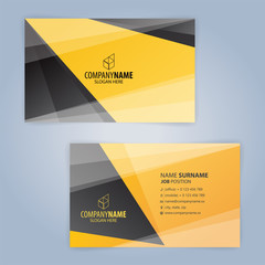 Black and Yellow modern business card template, Illustration Vector 10