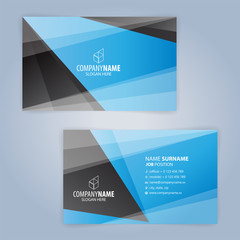 Blue and Black modern business card template, Illustration Vector 10