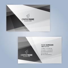 Fototapeta premium Black and White modern business card template, Illustration Vector 10
