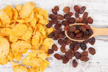 Healthy ingredients containing minerals, carbohydrates and dietary fiber, nutritious eating concept