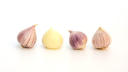 Elephant Garlic (Allium Sativum Linn.) on a white background.