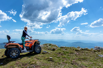 Friends driving off-road with quad bike or ATV and UTV vehicles © FS-Stock