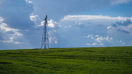 Windmill pumps water in The Palouse
