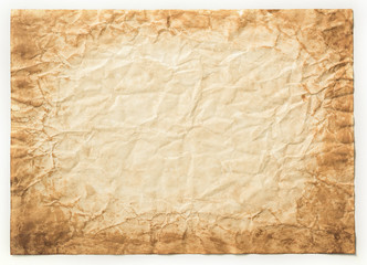 old paper vintage aged or texture on white background
