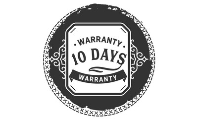 10 days warranty icon vintage rubber stamp guarantee