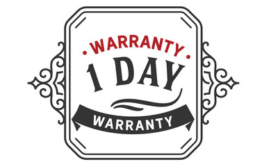 1 day warranty icon vintage rubber stamp guarantee