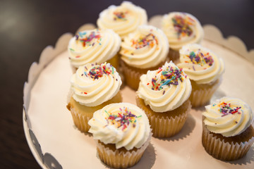 Cupcakes with colourful chips