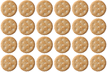 set of biscuit crackers isolated on white background