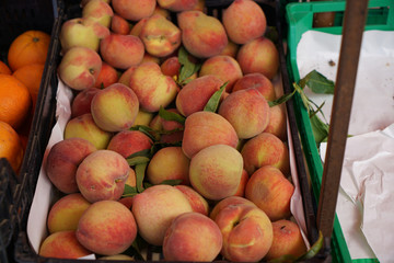 Fresh fruits and vegetables on a market in Portugal
