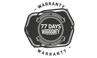 77 days warranty icon vintage rubber stamp guarantee