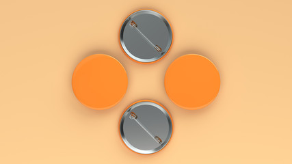 Blank orange badge on orange background