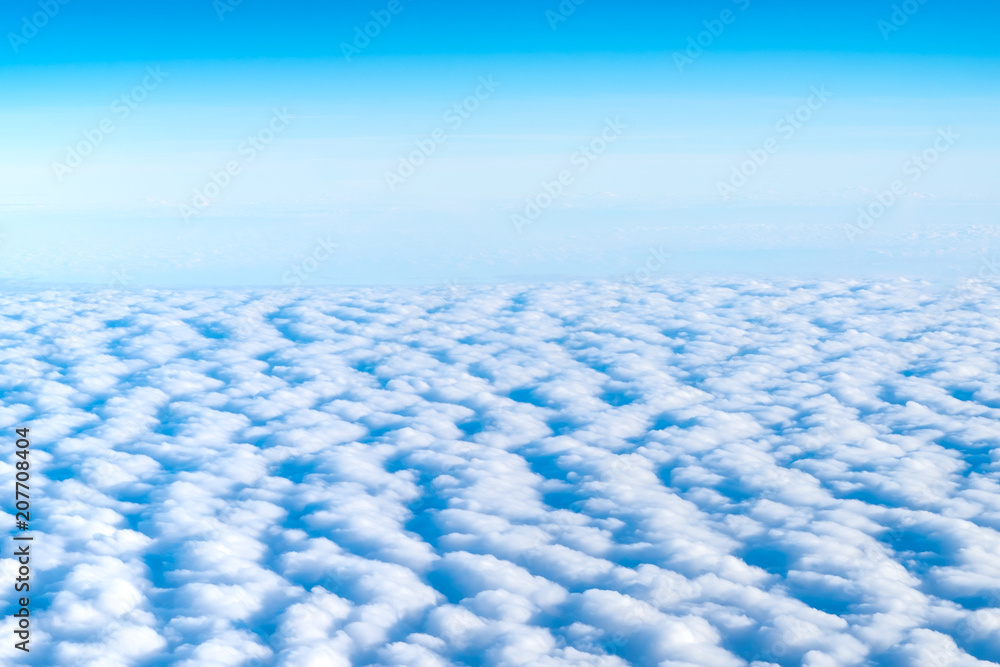 Canvas Prints blue sky and cloud top view from airplane window,nature background