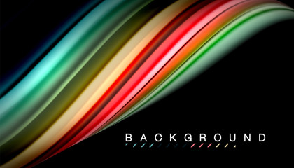 Fluid mixing colors, vector wave abstract background